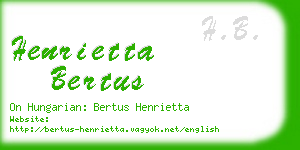 henrietta bertus business card